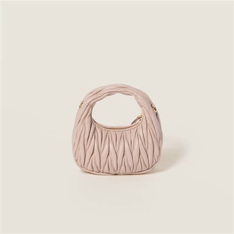 Powder Pink Wander Matelassé Nappa Leather Hobo Bag 